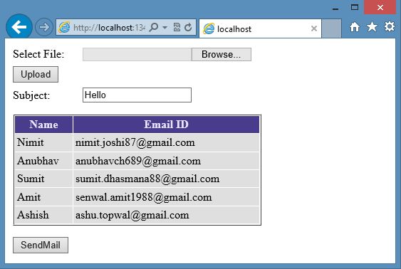 Get Excel in WebForm
